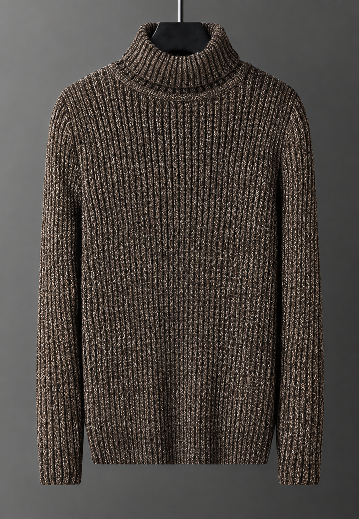 Herrenpullover mit Rollkragen, Rippstrick und ausgeprägter Struktur – Nereo