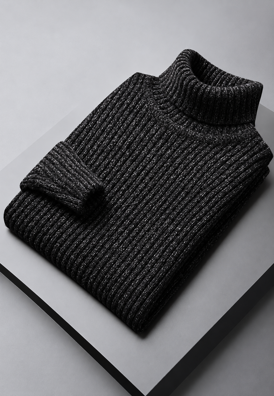 Herrenpullover mit Rollkragen, Rippstrick und ausgeprägter Struktur – Nereo
