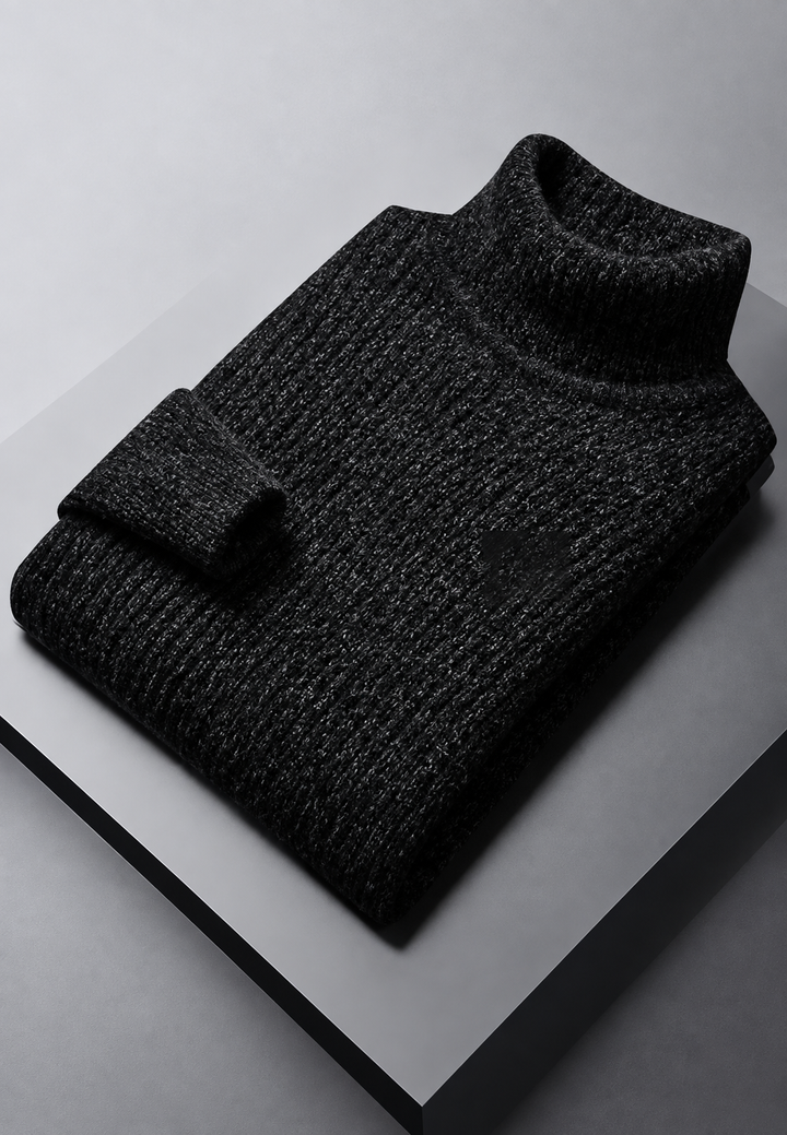 Herrenpullover mit Rollkragen, Rippstrick und ausgeprägter Struktur – Nereo