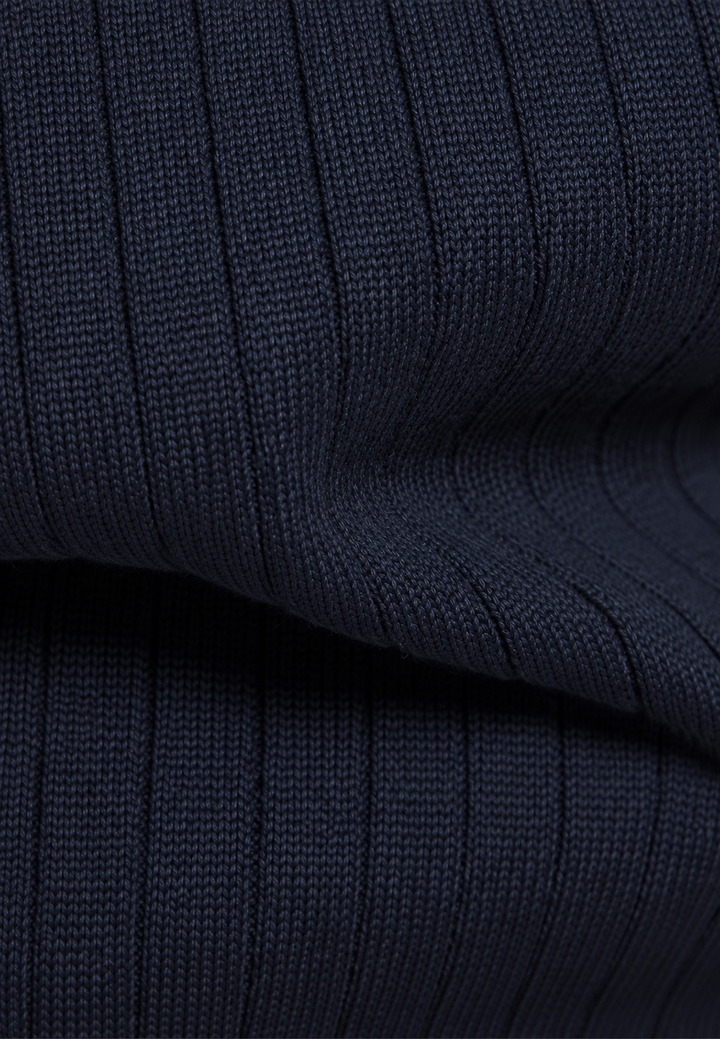 Herrenpullover mit halbem Reißverschluss, Rollkragen und Rippstrick – Mikkel