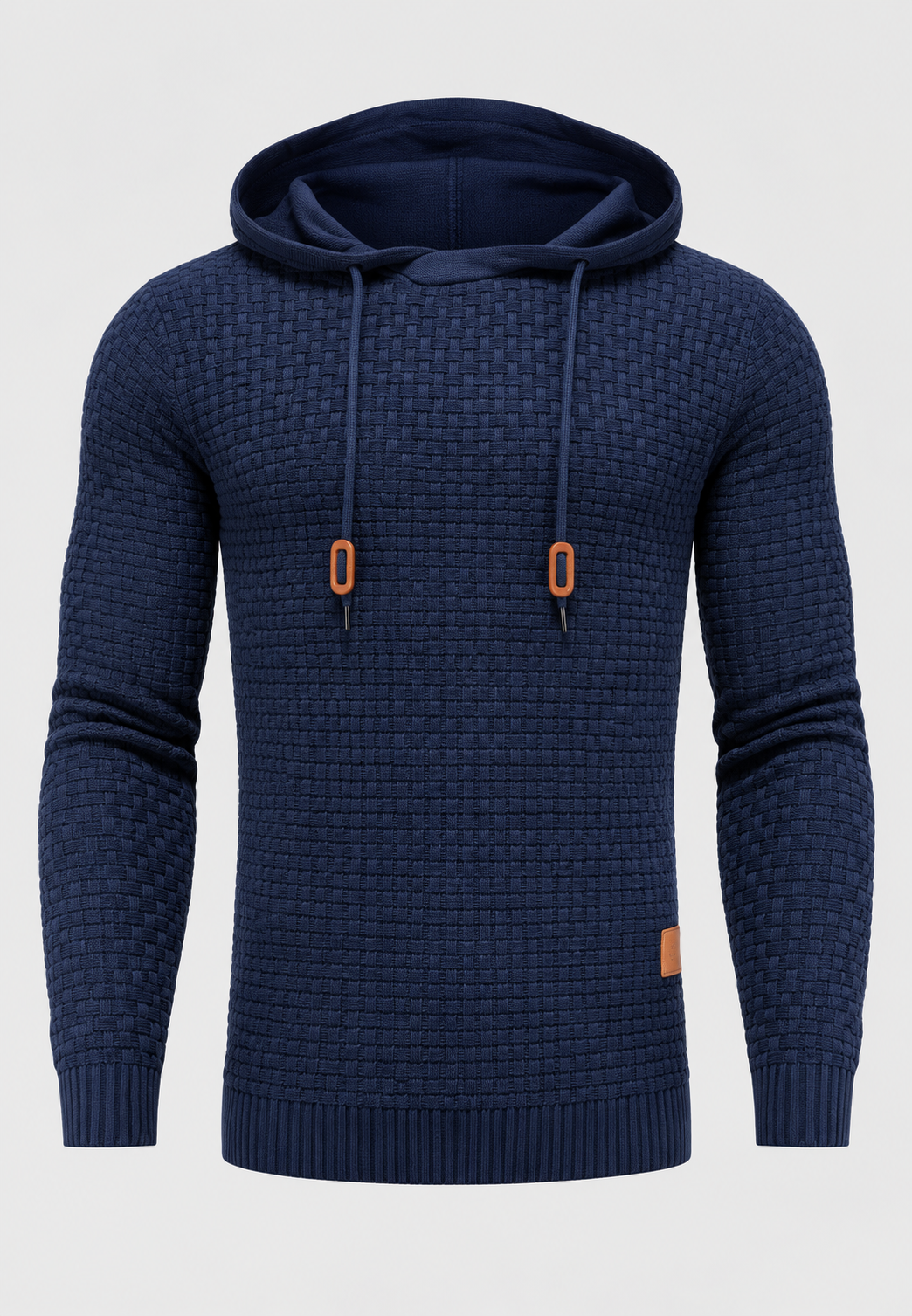 Herrenpullover mit strukturiertem Strickmuster und verstellbarer Kapuze - Ciro