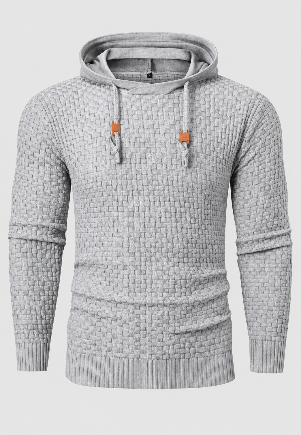 Herrenpullover mit strukturiertem Strickmuster und verstellbarer Kapuze - Ciro