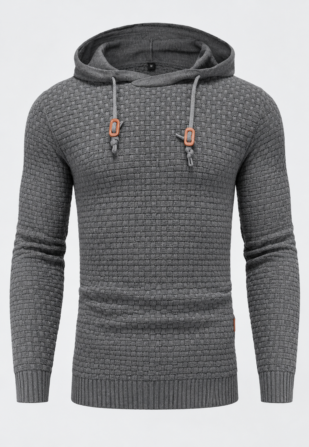 Herrenpullover mit strukturiertem Strickmuster und verstellbarer Kapuze - Ciro