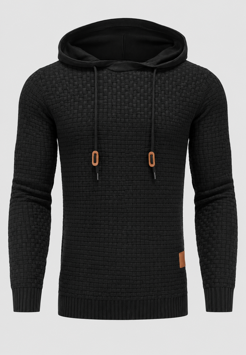 Herrenpullover mit strukturiertem Strickmuster und verstellbarer Kapuze - Ciro