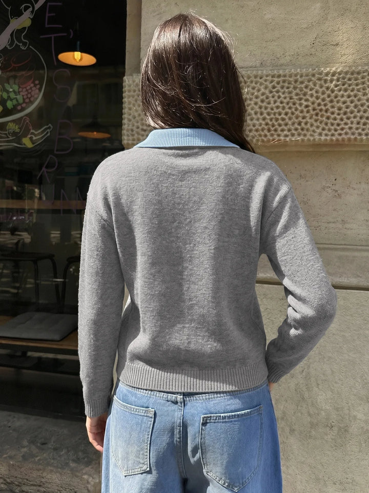 Strickpullover mit Hemdkragen für Damen – Tilda