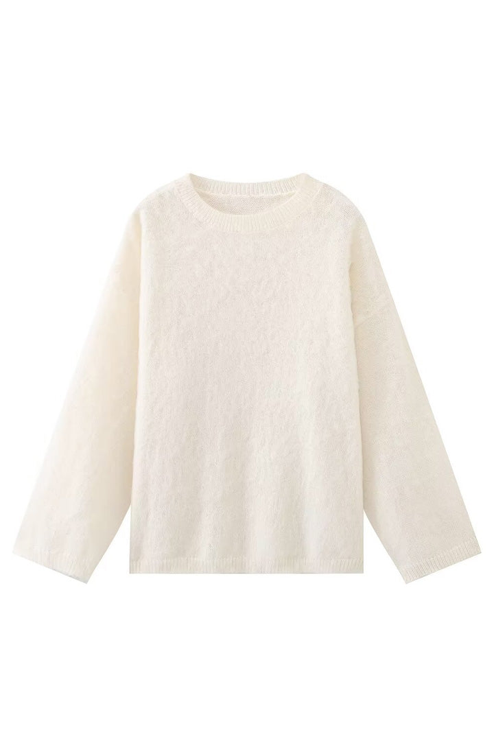Oversize-Pullover für Damen mit Rundhalsausschnitt und überschnittenen Schultern – Hanna