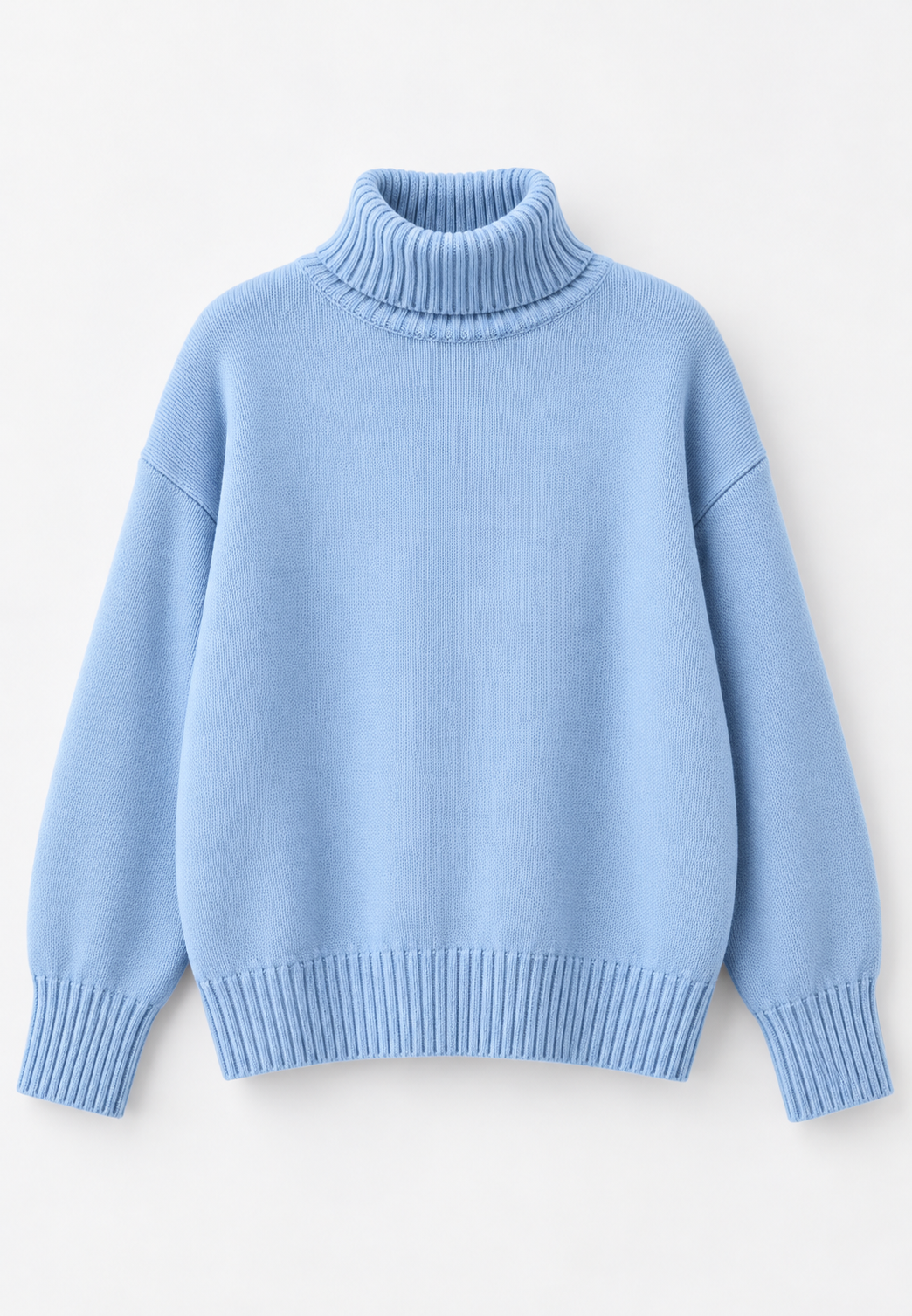 Damen-Oversize-Rollkragenpullover aus glattem Strick mit überschnittenen Schultern - Eirwen