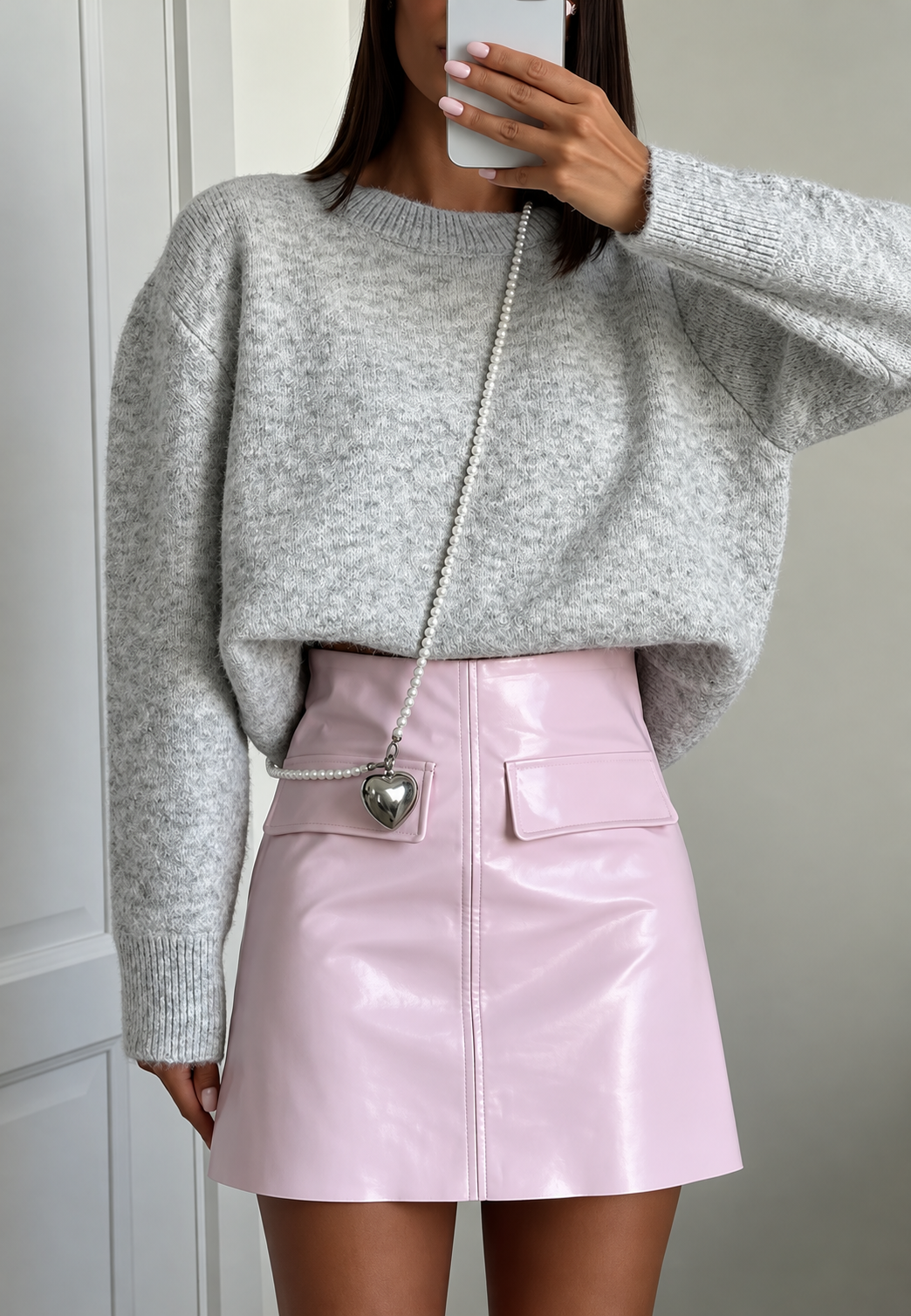 Damen-Oversize-Pullover aus flauschigem Strick mit Rundhalsausschnitt - Agneta
