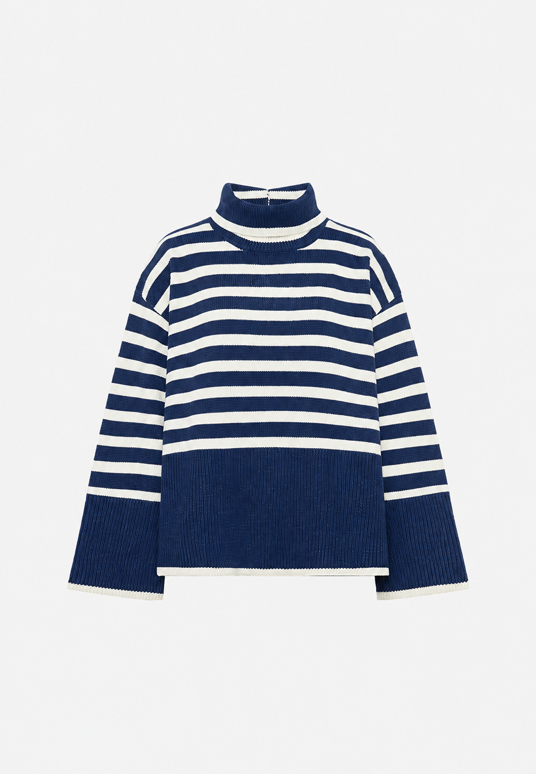 Oversize-Pullover für Damen, gestreift, mit Rollkragen und weiten Ärmeln – Leonie
