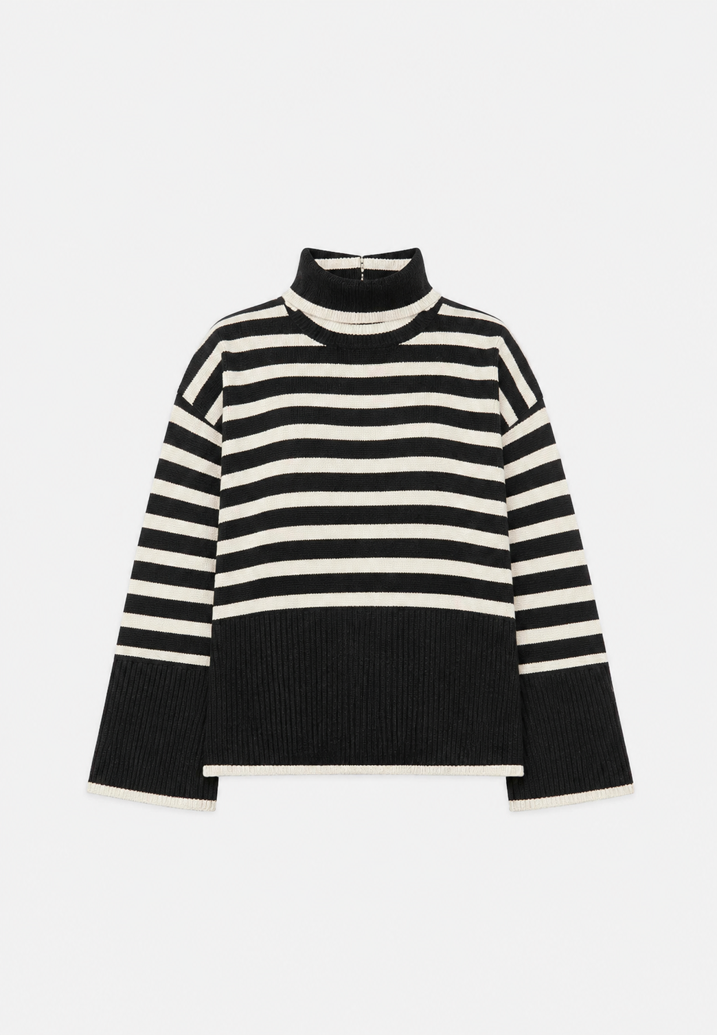 Oversize-Pullover für Damen, gestreift, mit Rollkragen und weiten Ärmeln – Leonie