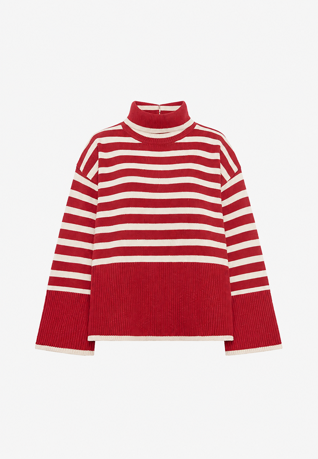 Oversize-Pullover für Damen, gestreift, mit Rollkragen und weiten Ärmeln – Leonie