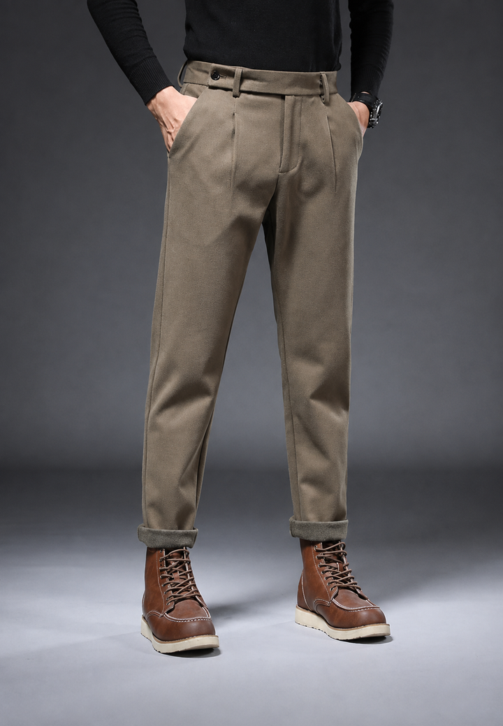 Freizeithose mit geradem Schnitt und Bundfalten – Viktor