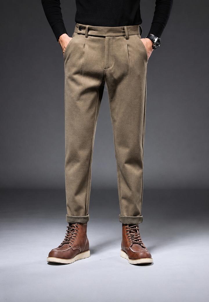 Freizeithose mit geradem Schnitt und Bundfalten – Viktor