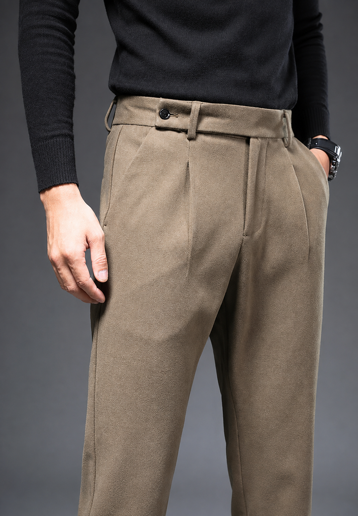 Freizeithose mit geradem Schnitt und Bundfalten – Viktor