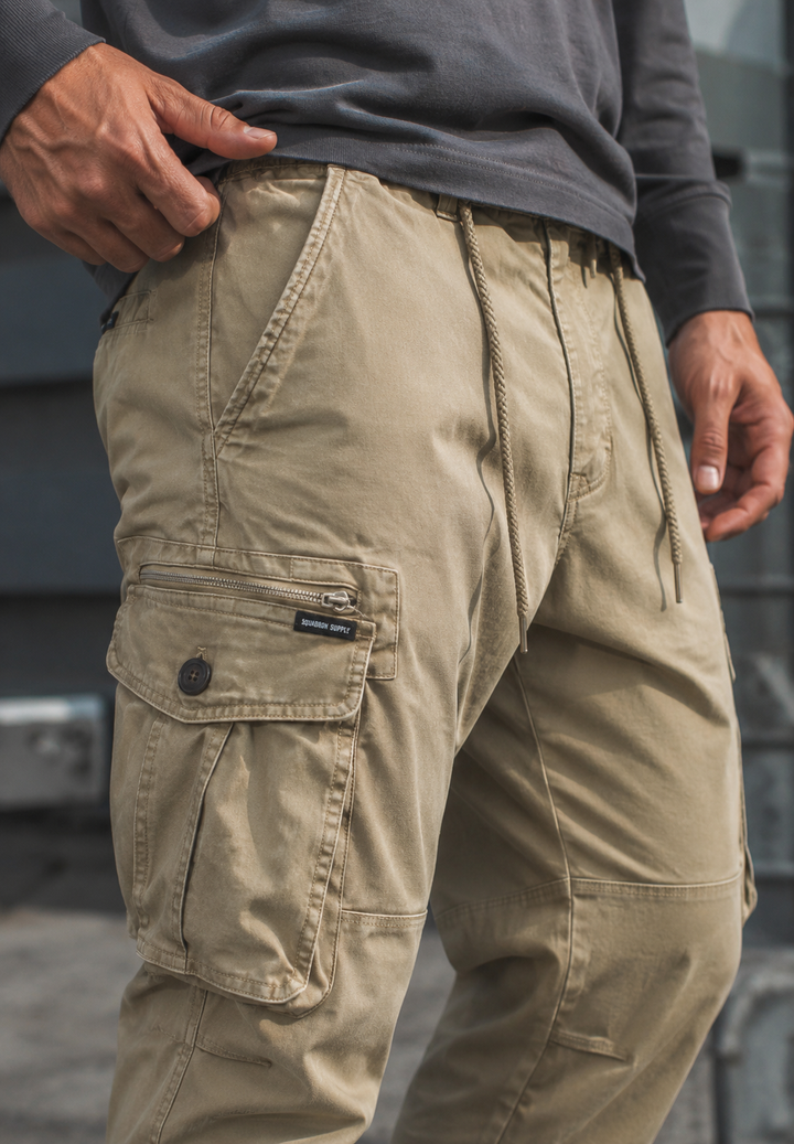 Herren-Jogginghose im Cargo-Stil mit mehreren Taschen und Reißverschluss – Nicolai