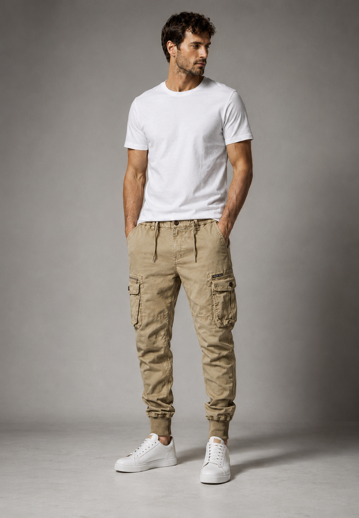 Herren-Jogginghose im Cargo-Stil mit mehreren Taschen und Reißverschluss – Nicolai