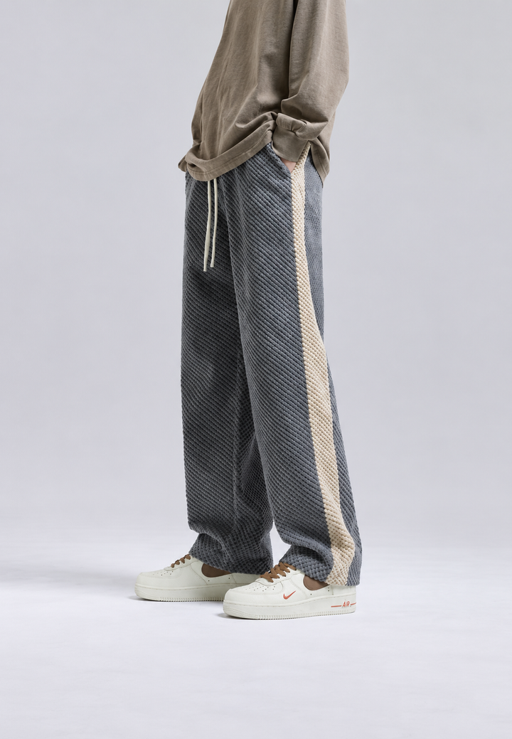 Herren-Jogginghose aus Cord, weiter Schnitt mit seitlichem Streifen - Dorian