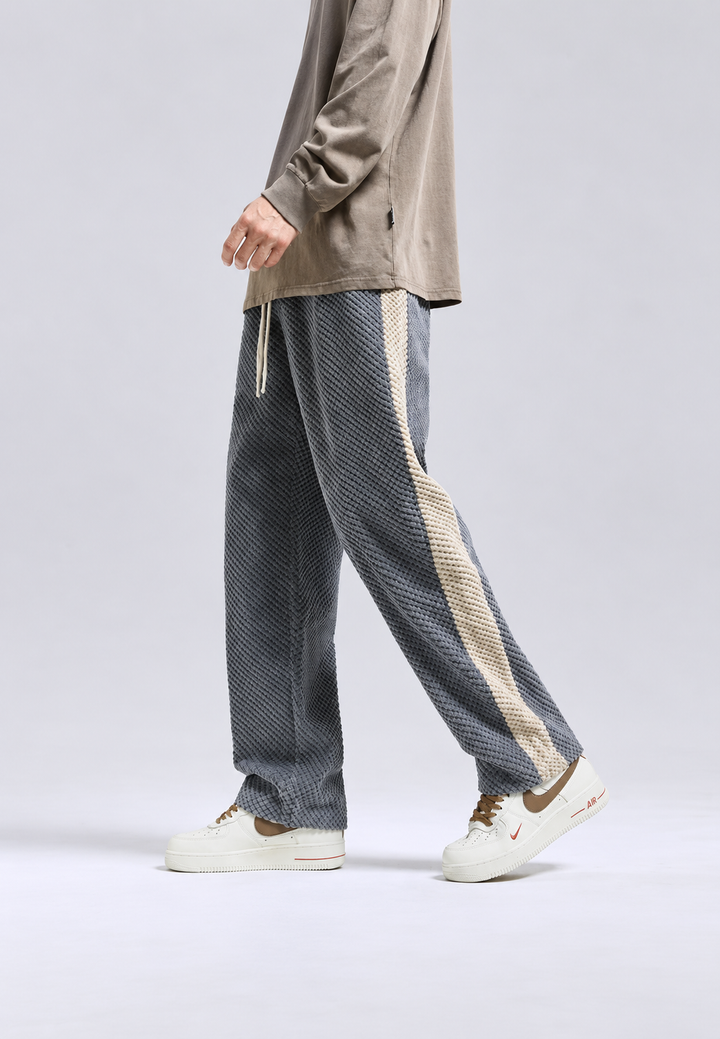 Herren-Jogginghose aus Cord, weiter Schnitt mit seitlichem Streifen - Dorian