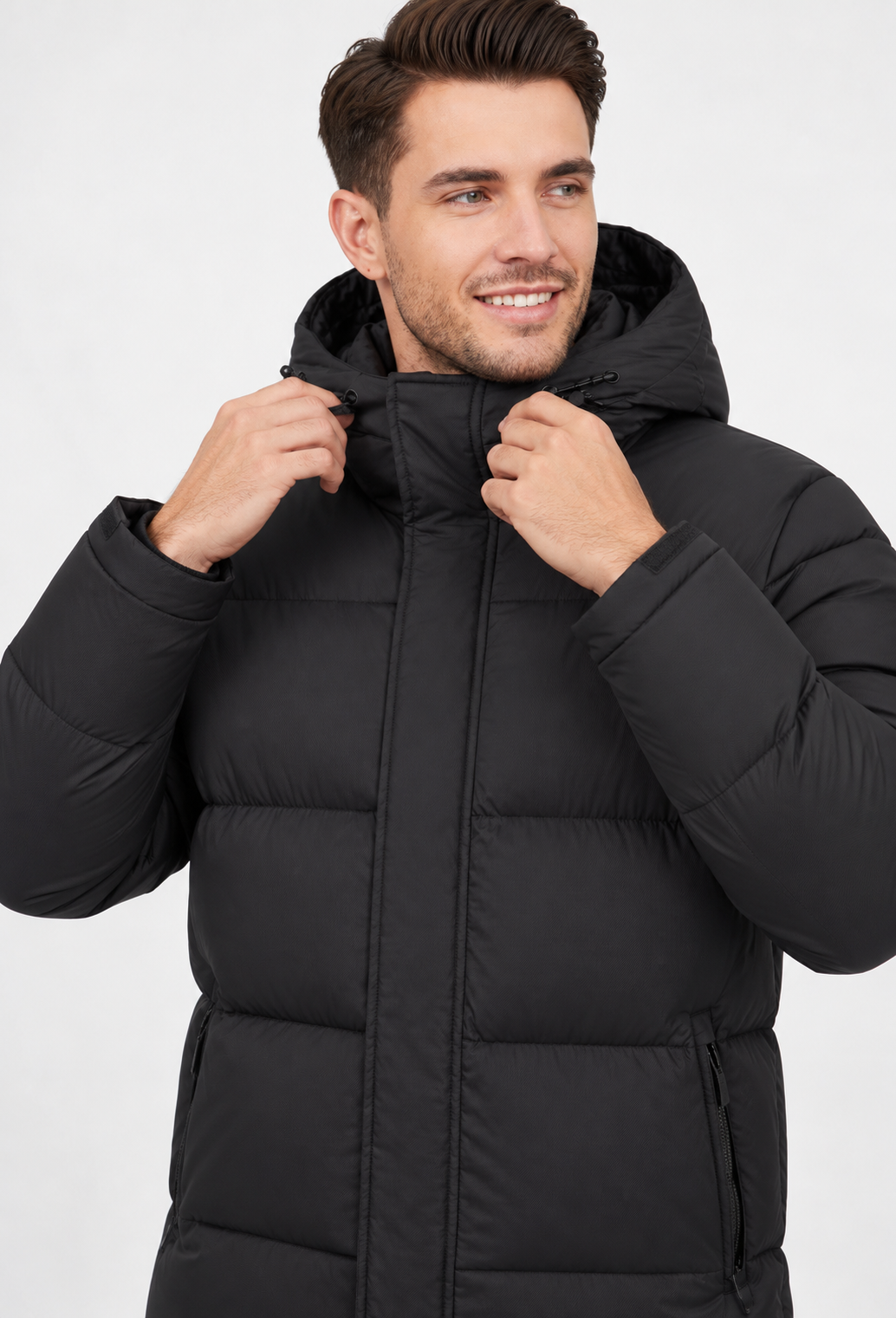 Herren Steppparka für den Winter mit verstellbarer Kapuze und Reißverschlusstaschen - Gael