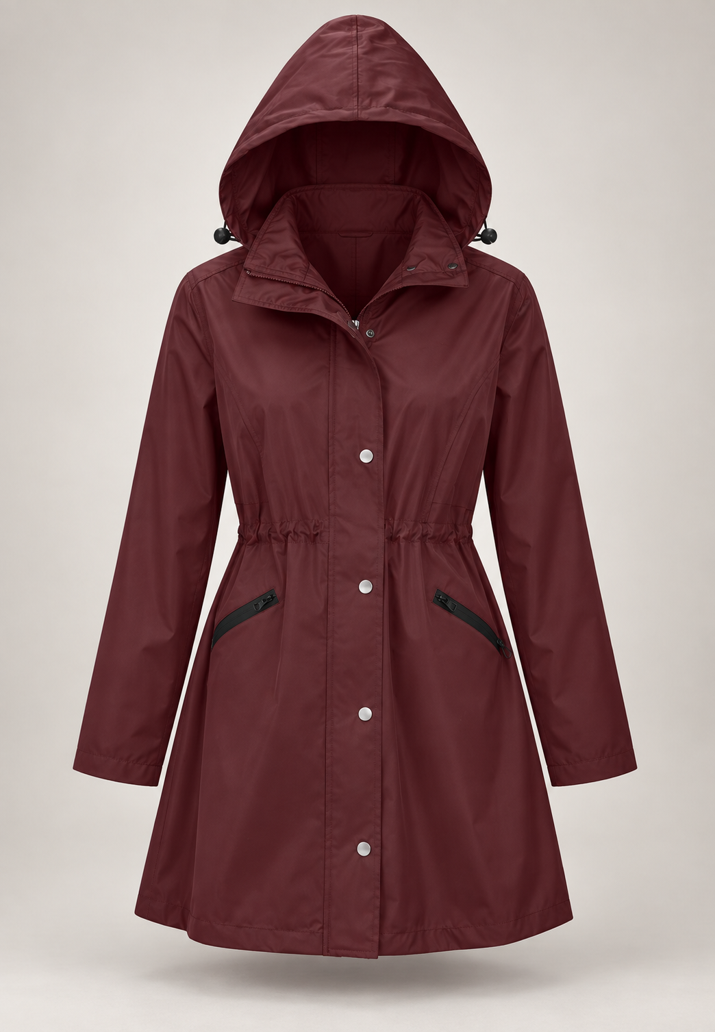 Wasserdichter Damenparka mit Kapuze und verstellbarem Bund – Vérane