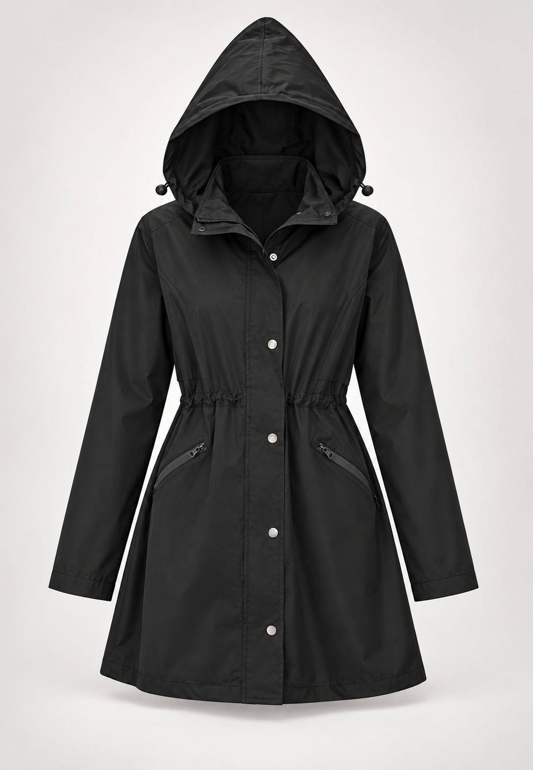 Wasserdichter Damenparka mit Kapuze und verstellbarem Bund – Vérane