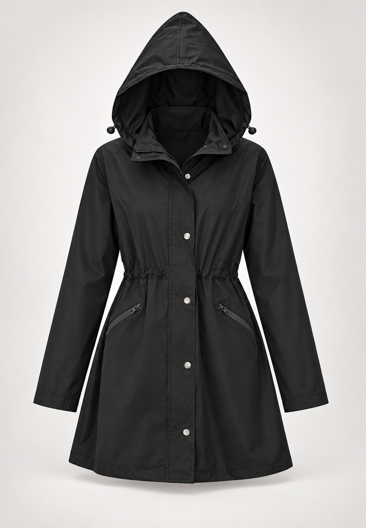 Wasserdichter Damenparka mit Kapuze und verstellbarem Bund – Vérane