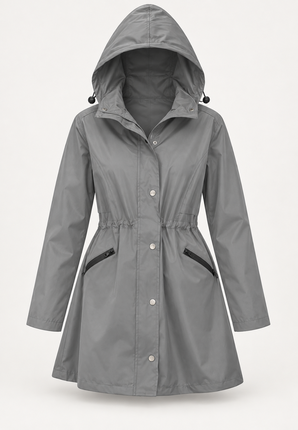 Wasserdichter Damenparka mit Kapuze und verstellbarem Bund – Vérane