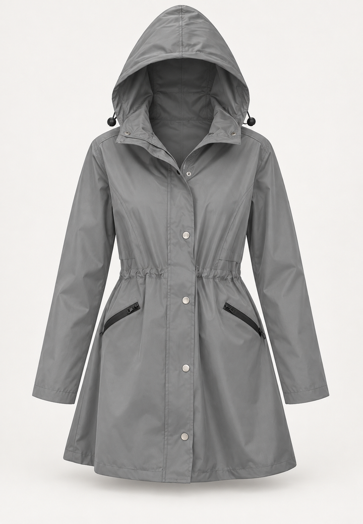 Wasserdichter Damenparka mit Kapuze und verstellbarem Bund – Vérane