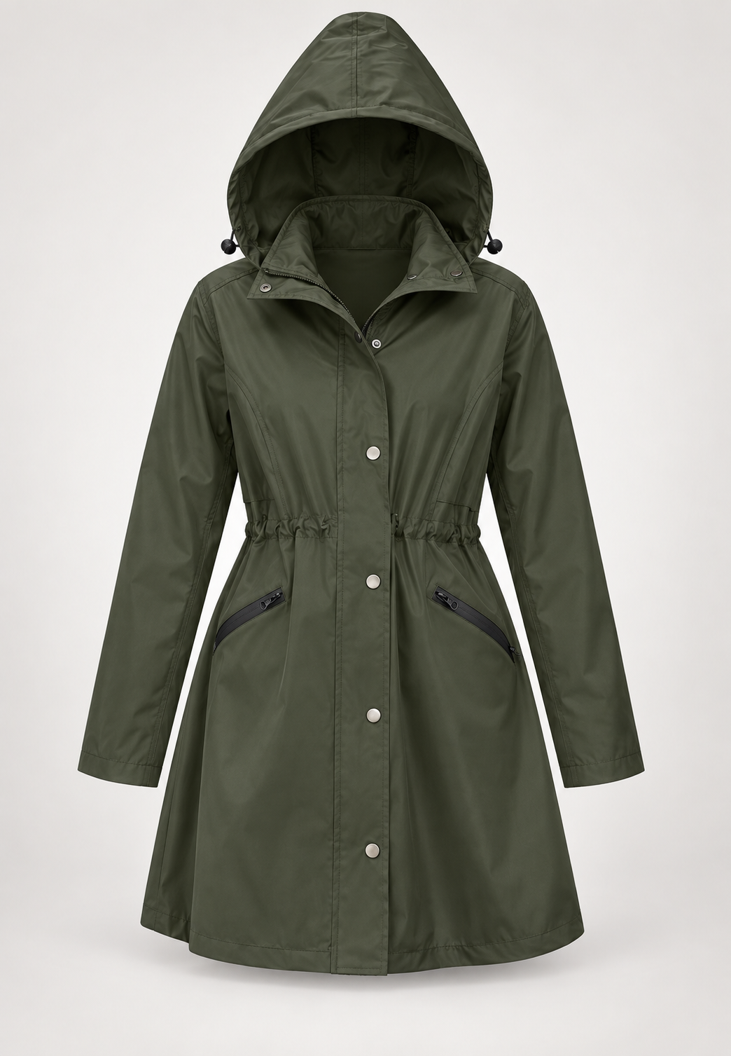 Wasserdichter Damenparka mit Kapuze und verstellbarem Bund – Vérane