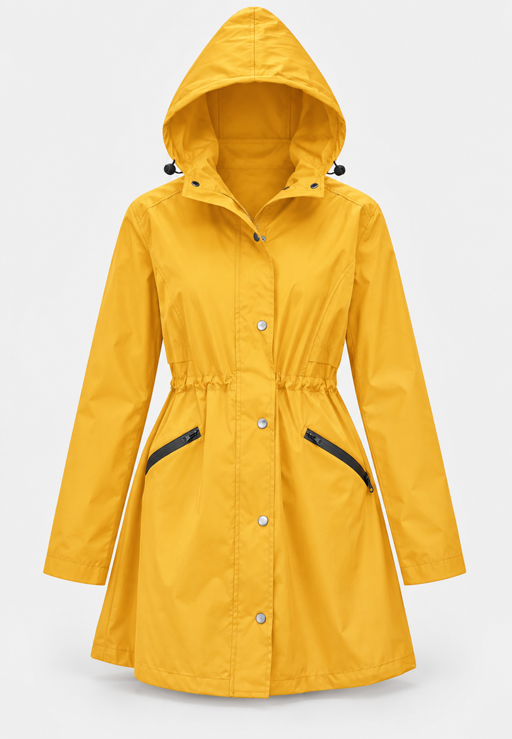 Wasserdichter Damenparka mit Kapuze und verstellbarem Bund – Vérane