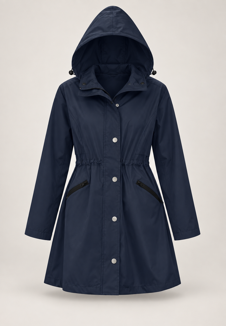 Wasserdichter Damenparka mit Kapuze und verstellbarem Bund – Vérane