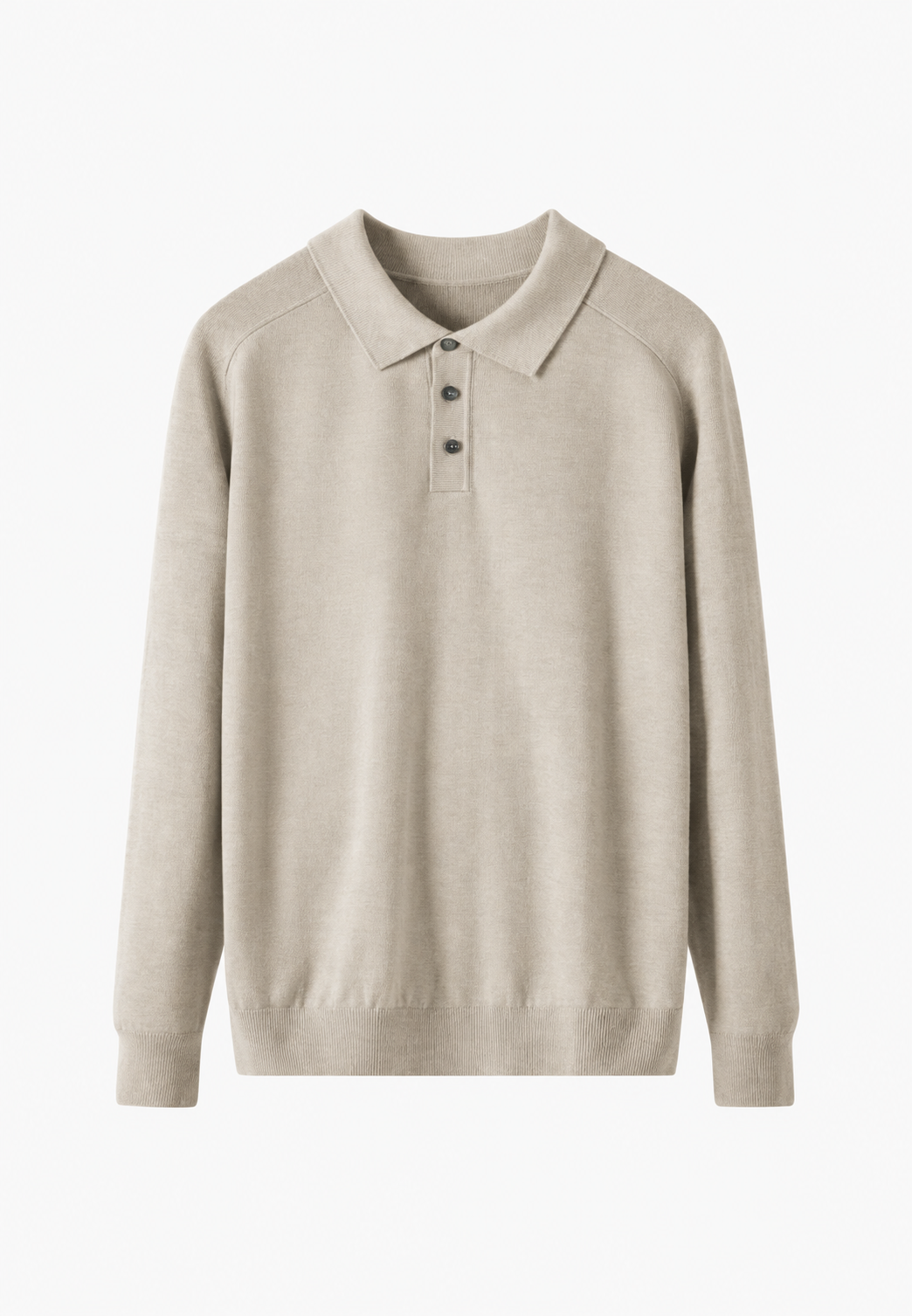 Strickpolo aus Wollmischung mit offenem Kragen – Gaël