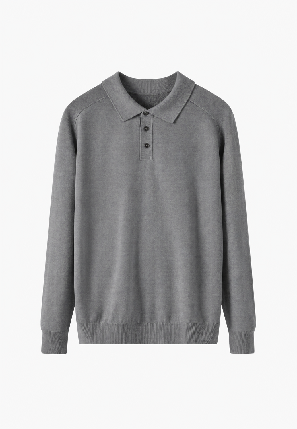 Strickpolo aus Wollmischung mit offenem Kragen – Gaël