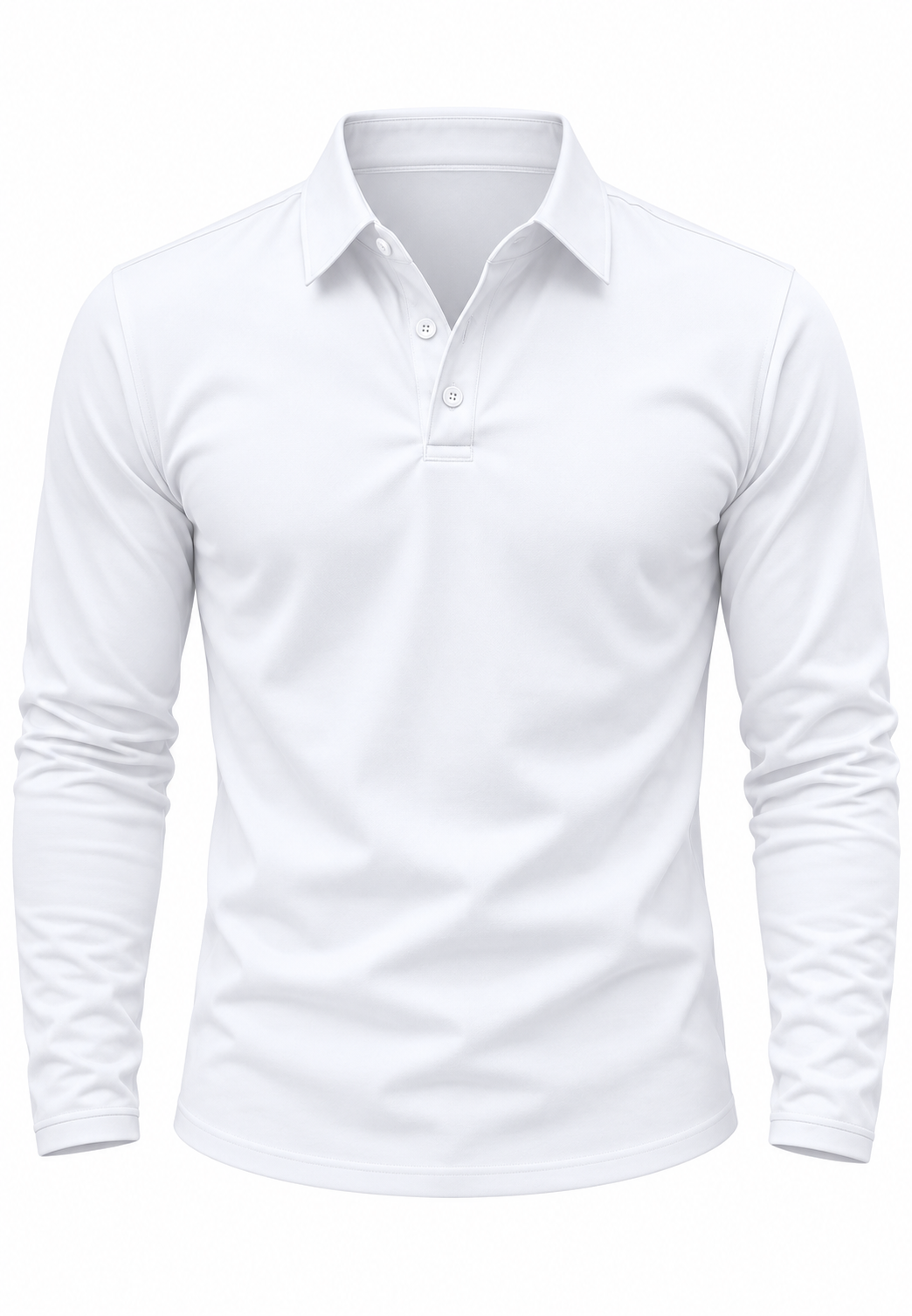 Herren-Poloshirt mit langen Ärmeln, Hemdkragen und Knöpfen – Breno