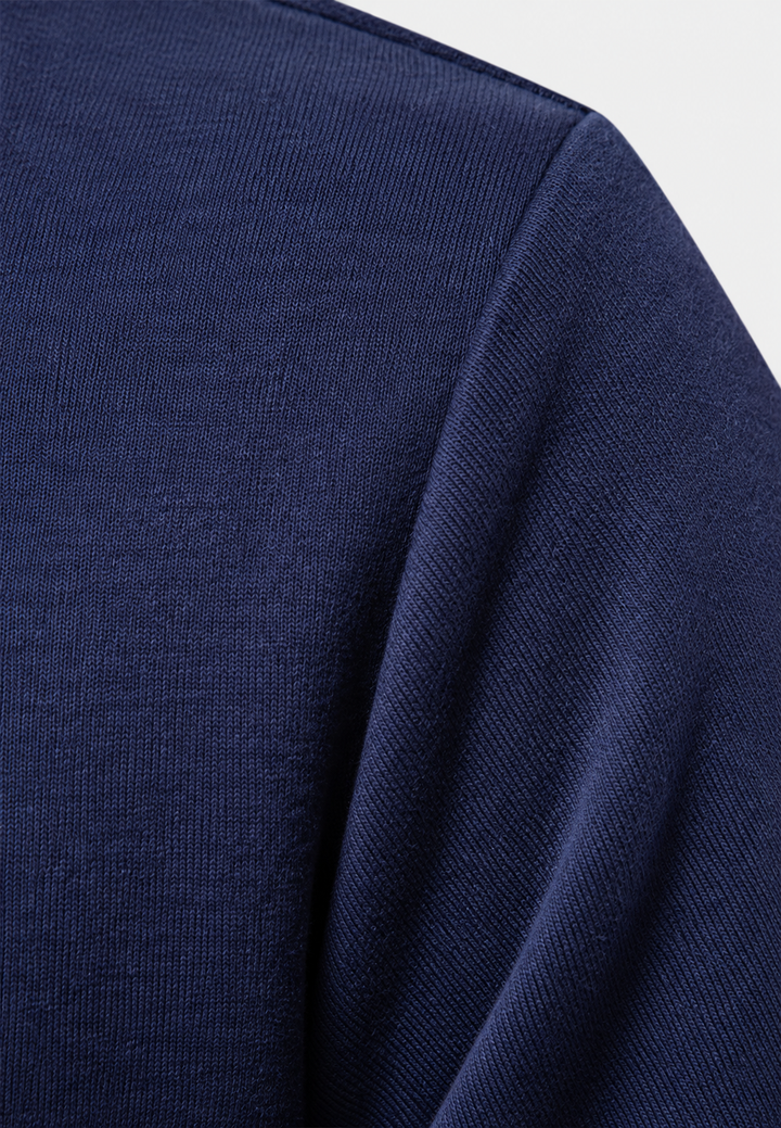 Herren-Poloshirt mit langen Ärmeln, Kontrastkragen und kurzer Knopfleiste – Cassian