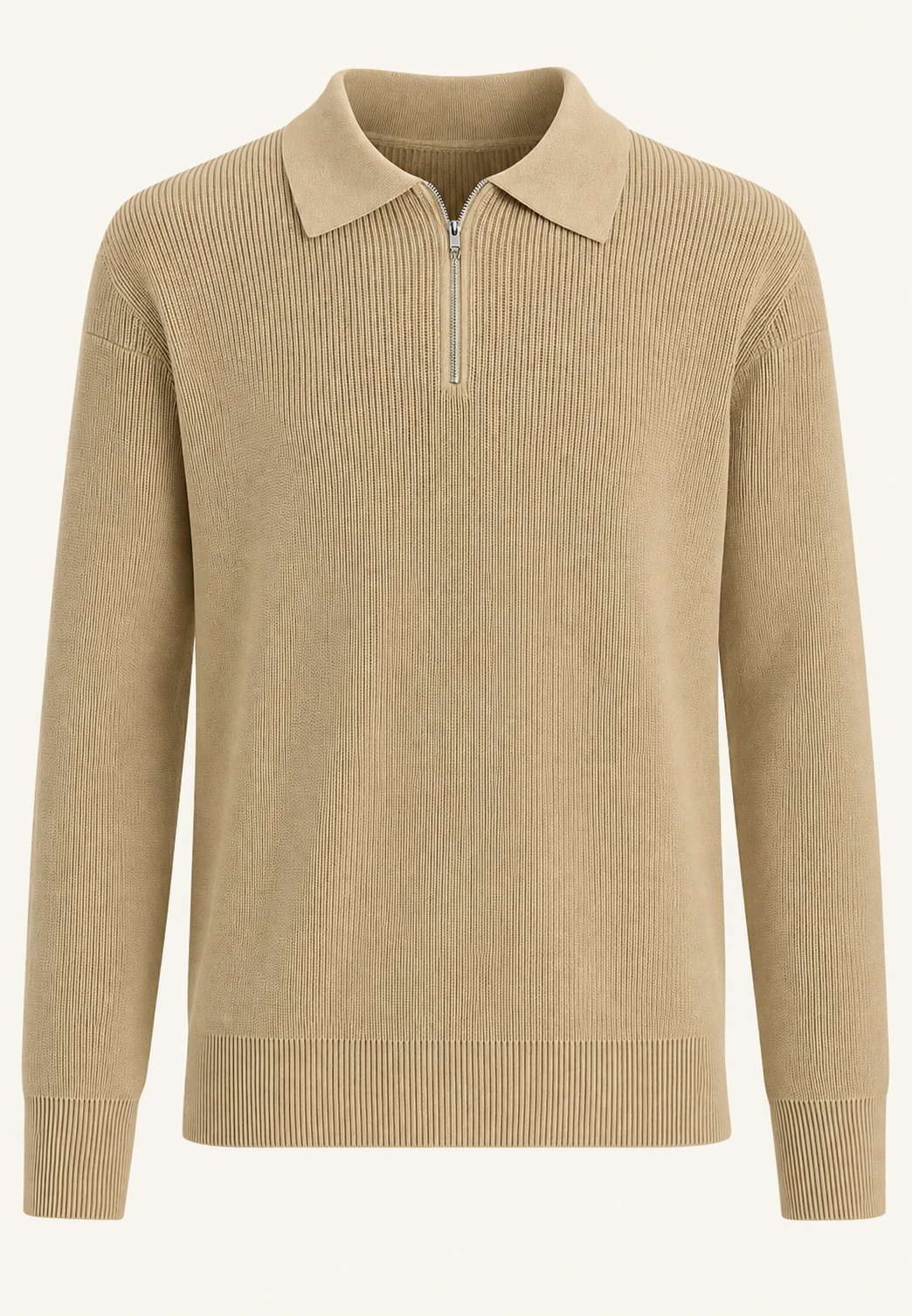 Strickpullover mit Polokragen und Reißverschluss – Severin
