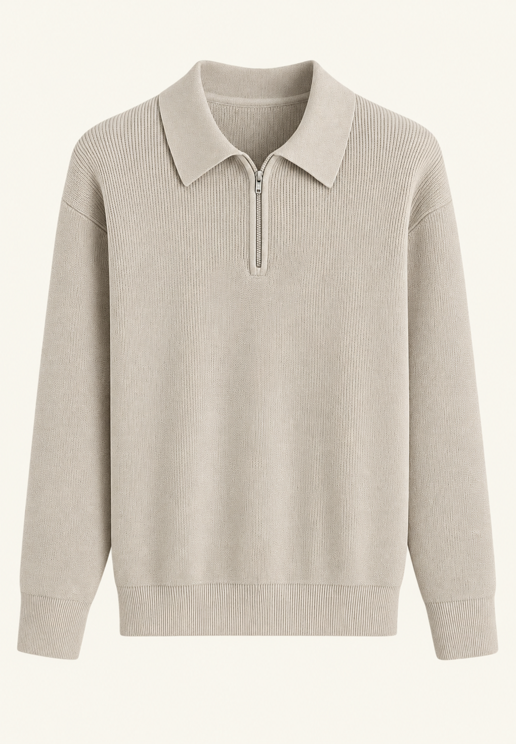 Strickpullover mit Polokragen und Reißverschluss – Severin
