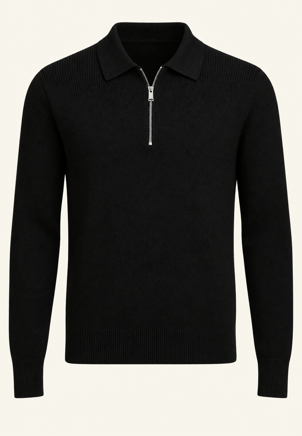 Strickpullover mit Polokragen und Reißverschluss – Severin