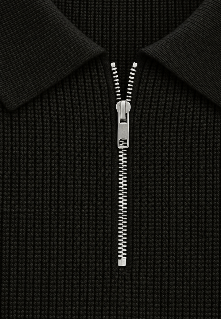Strickpullover mit Polokragen und Reißverschluss – Severin