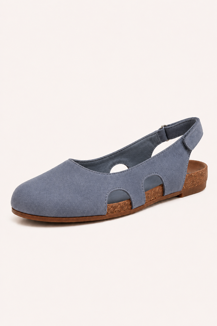 Flache, geschlossene Damensandalen mit bequemer Einlegesohle – Helga