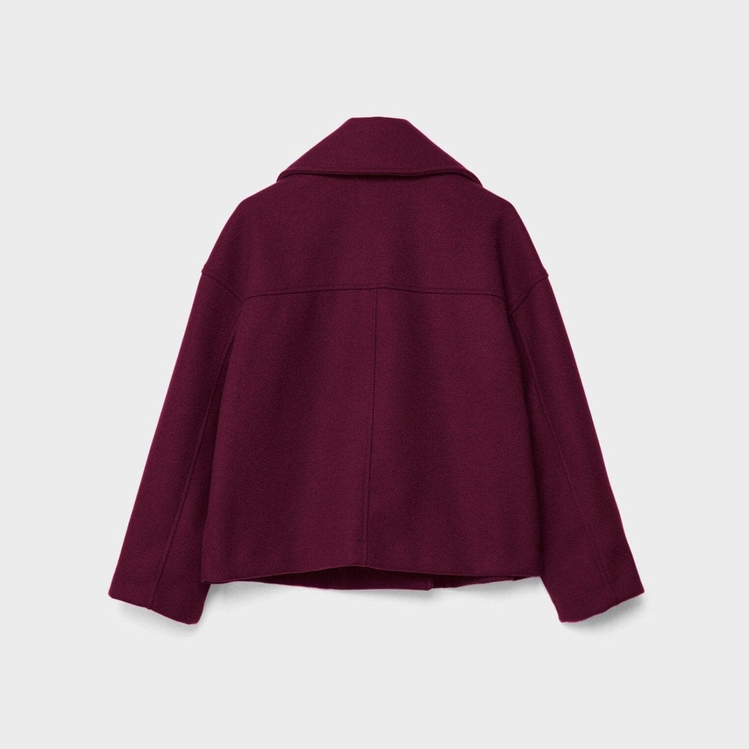 Kurze Damen-Wolljacke mit doppelreihigen Knöpfen - Heidi