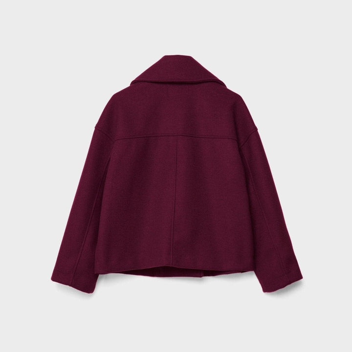 Kurze Damen-Wolljacke mit doppelreihigen Knöpfen - Heidi