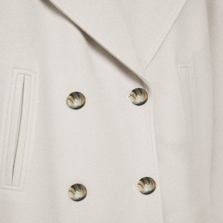 Kurze Damen-Wolljacke mit doppelreihigen Knöpfen - Heidi