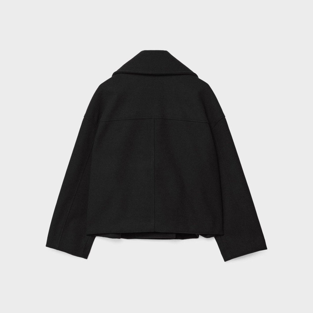 Kurze Damen-Wolljacke mit doppelreihigen Knöpfen - Heidi