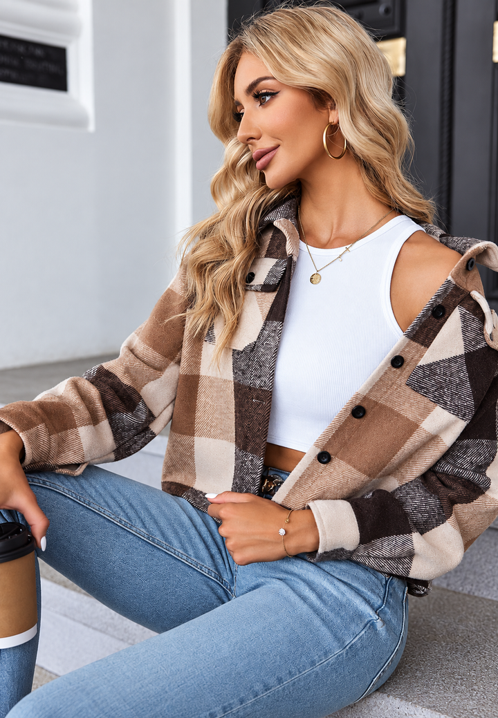 Karierte Jacke mit Taschen – Nadorine