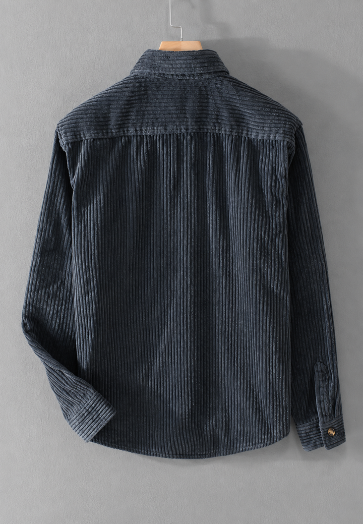 Herren-Cordhemd in lockerem Schnitt mit Brusttasche – Gaspard