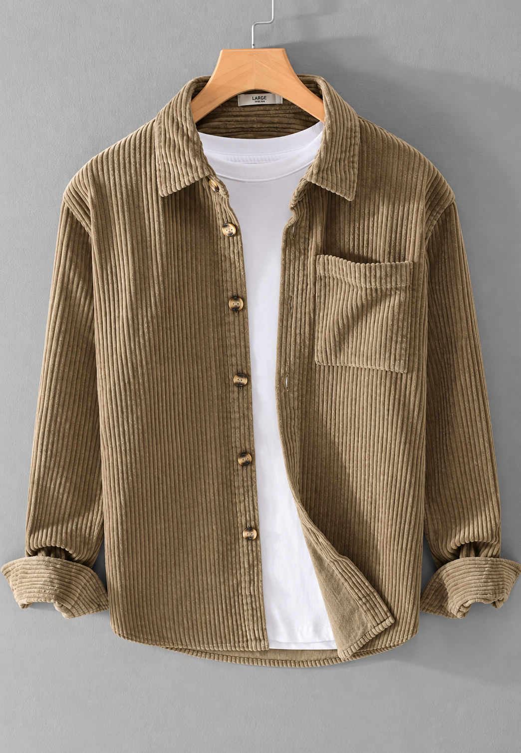Herren-Cordhemd in lockerem Schnitt mit Brusttasche – Gaspard