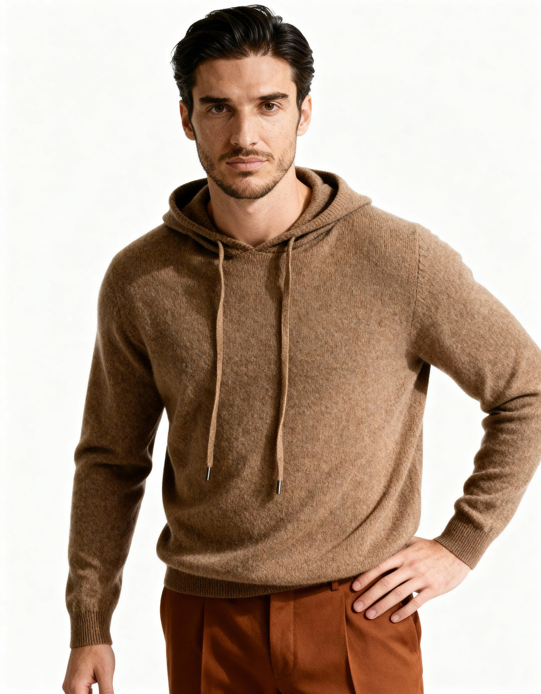 Herren-Sweatshirt aus Strick mit verstellbarer Kapuze – Sébastien