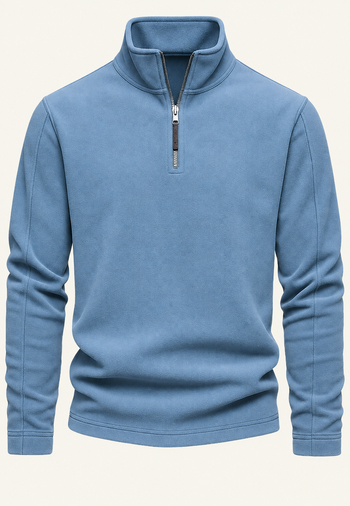Herren-Sweatshirt mit Stehkragen und halbem Reißverschluss – Calder