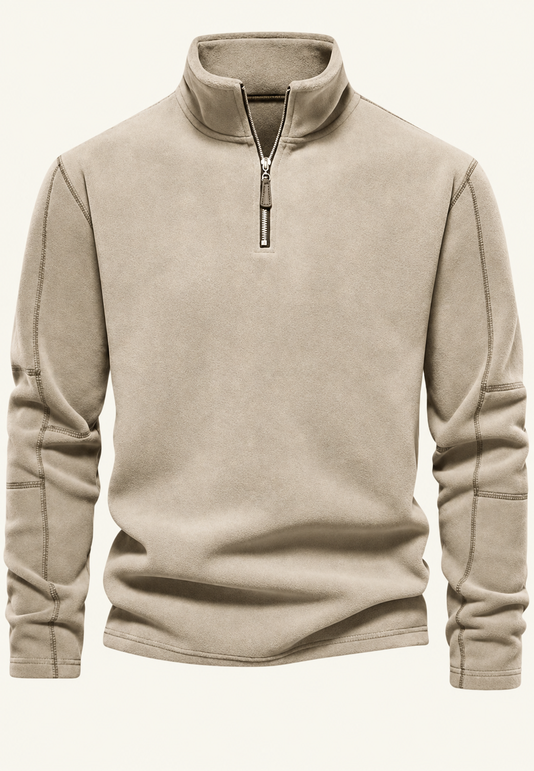 Herren-Sweatshirt mit Stehkragen und halbem Reißverschluss – Calder